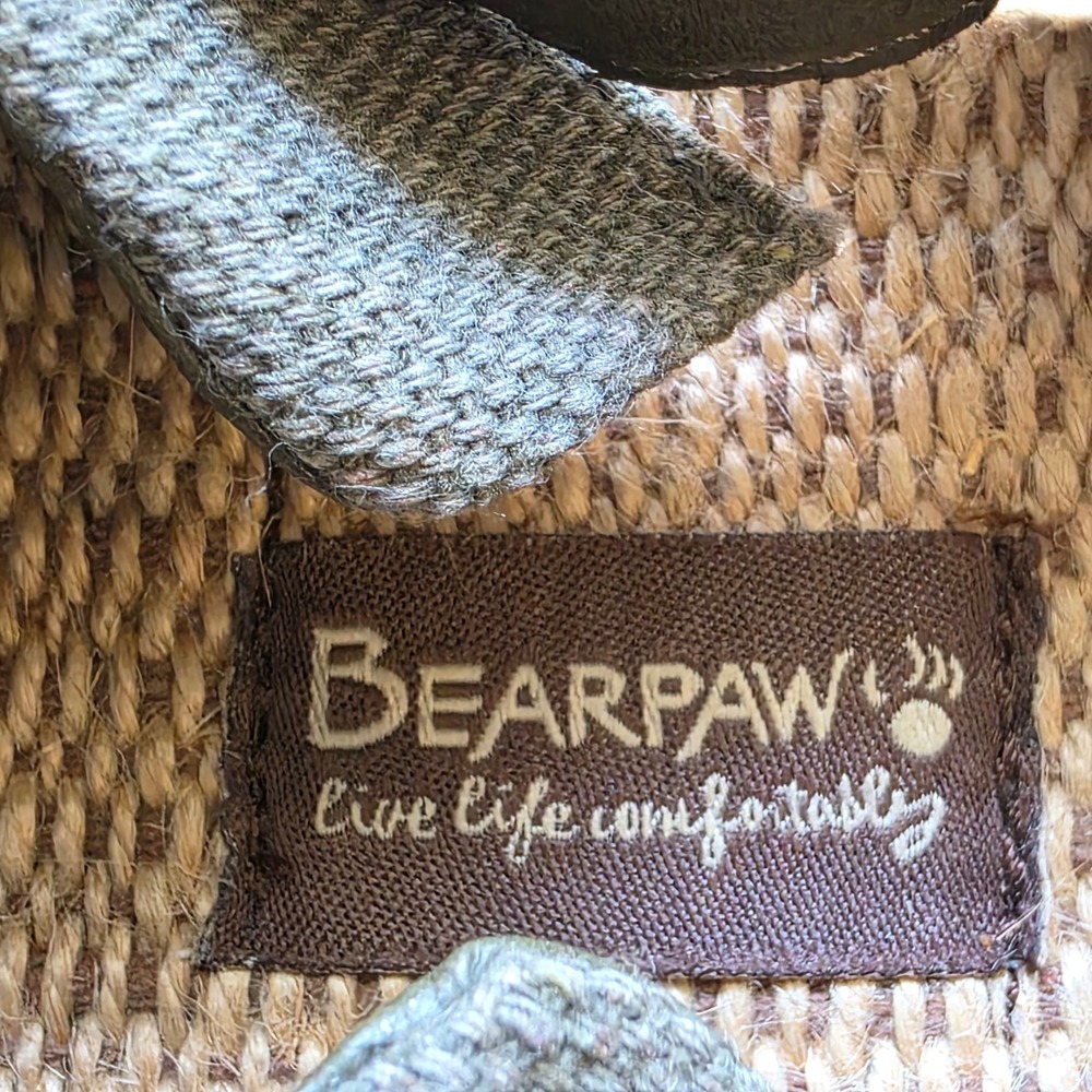 Bearpaw Duran Sandals Size 7 Olive Green Canvas‎ Jute Slingback 2210W-DURAN - Picture 3 of 8